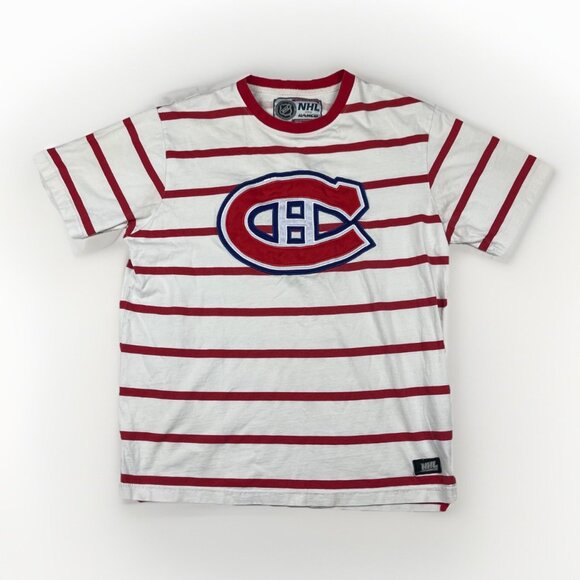Vintage ILANCO NHL Montreal Canadiens Retro Stripped T-shirt Men’s Sz Medium *** - Picture 1 of 16